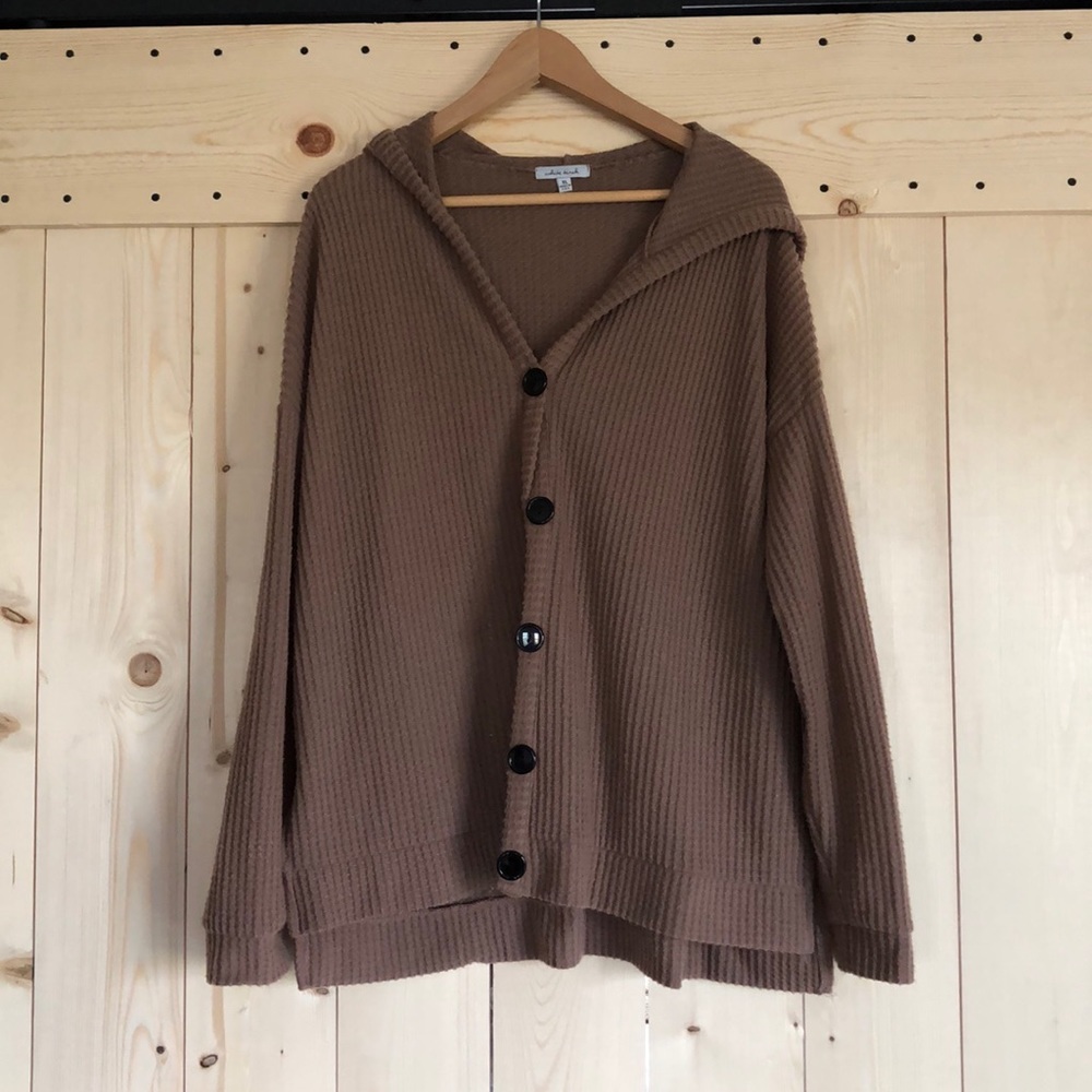 White Birch brand hooded cardigan